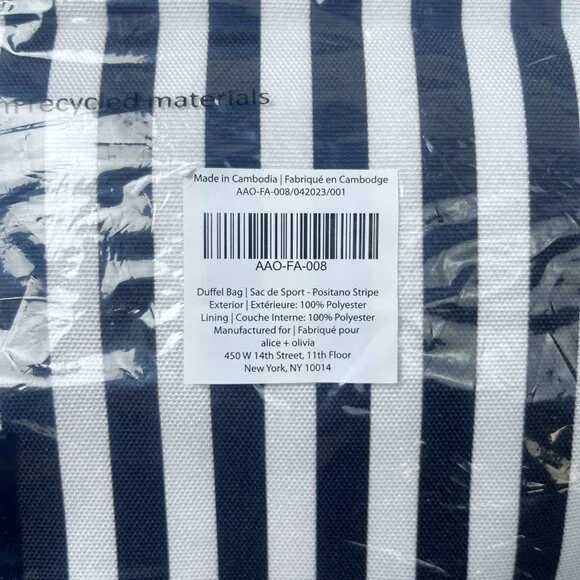 Alice and Olivia Black Striped Tote | Large - Picture 4 of 6